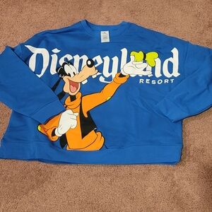 Disney Parks Disneland Resort Blue Goofy Crewneck Sweatshirt Sz L NWT